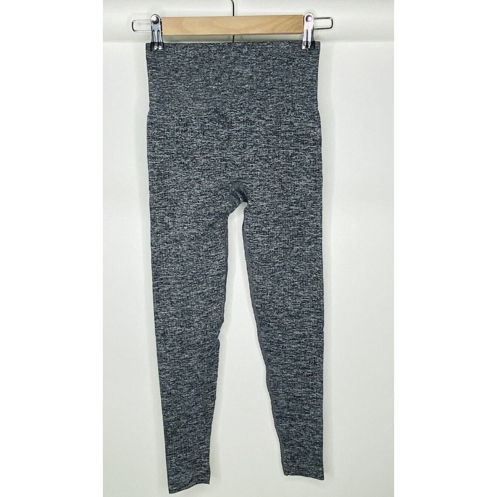 Elite Eleven Womens Leggings Sz XS Gray/Charcoal High Waist Ribbed Seamless NEW